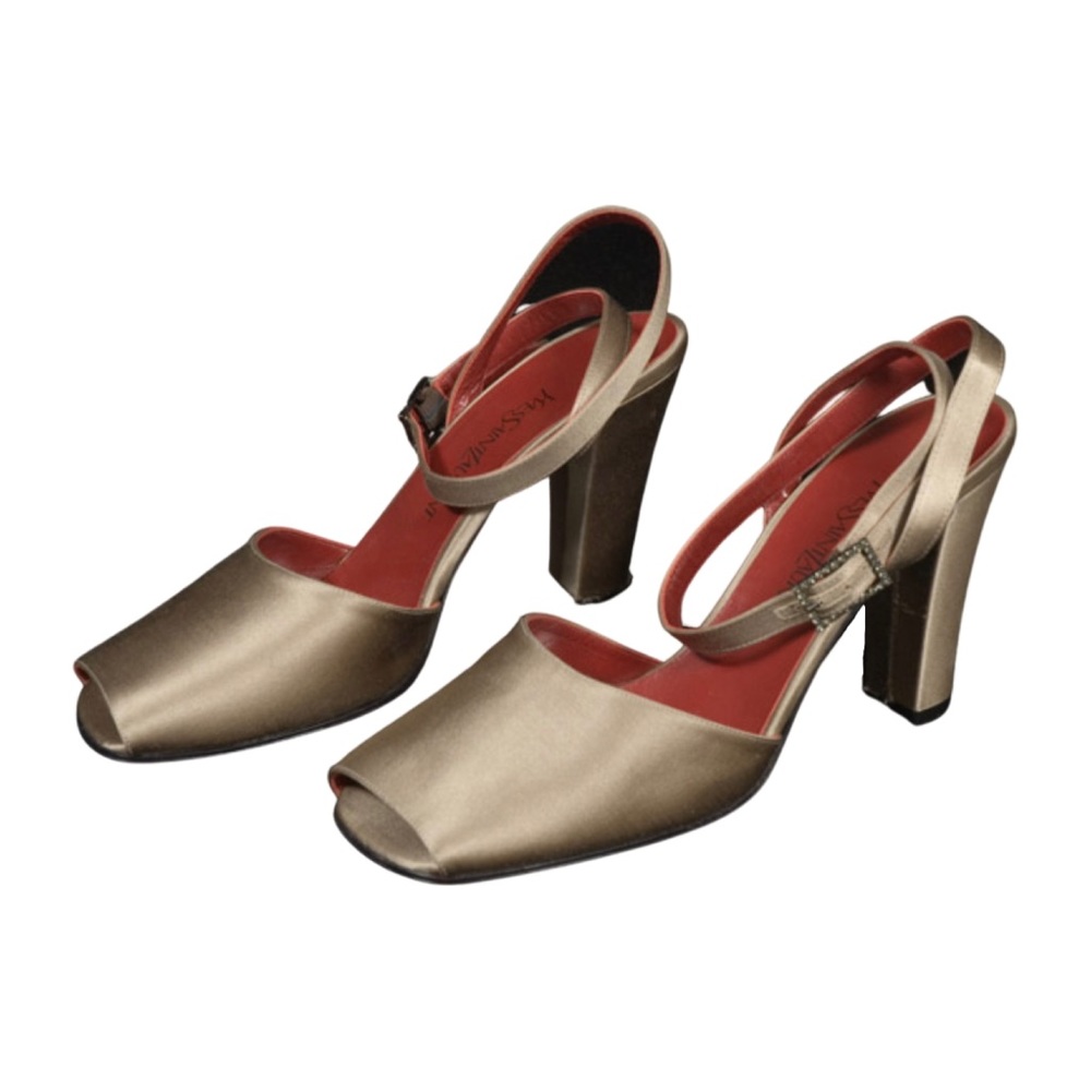 YVES SAINT LAURENT Square Peep Toe in Champagne, Size 8.5, worn once